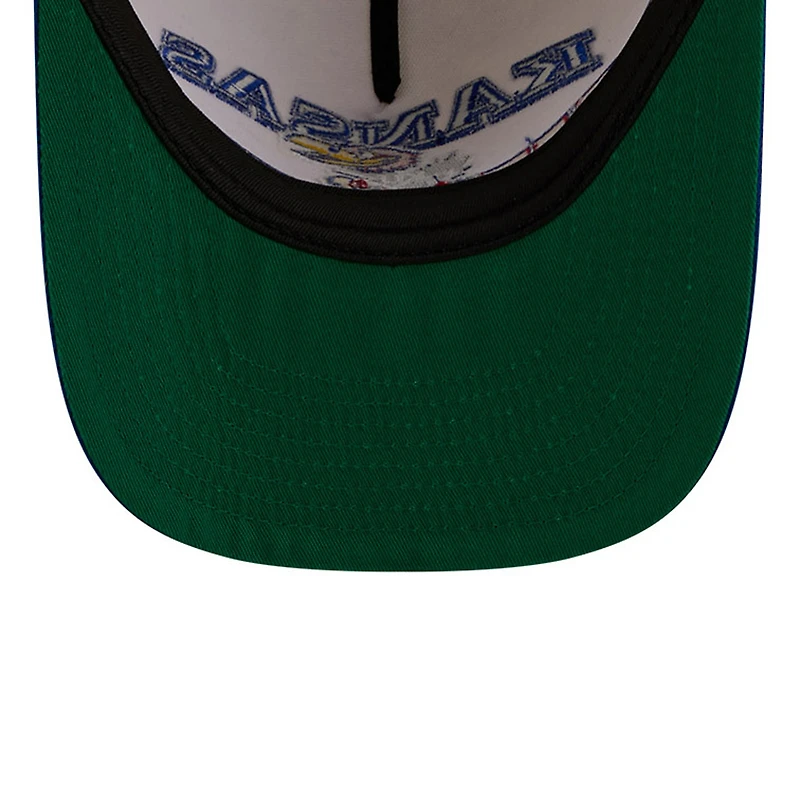 Men's New Era Cream/Royal Kansas Jayhawks March Madness Historic Collection 9FIFTY A-Frame Snapback Hat