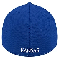 Men's New Era Heather Gray/Royal Kansas Jayhawks Two-Tone 39THIRTY Flex Hat