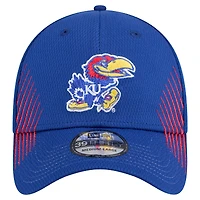 Casquette flexible 39THIRTY Active Slash Sides Royal Kansas Jayhawks New Era pour hommes