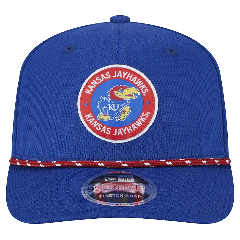 Men's New Era Royal Kansas Jayhawks COOLERA 9SEVENTY Rope Stretch-Snap Hat
