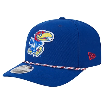 Casquette extensible à boutons-pression New Era Royal Kansas Jayhawks Game Day Multi-Rope 9SEVENTY pour homme
