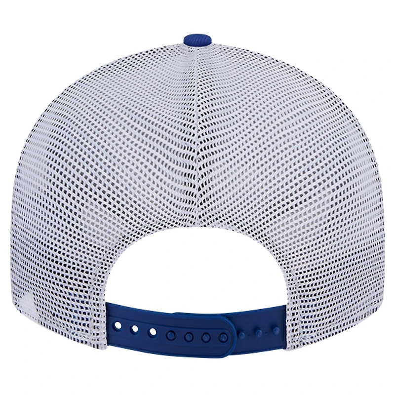 Casquette de camionneur Snapback 9FIFTY Royal Kansas Jayhawks Throwback Circle Patch New Era pour hommes