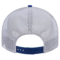 Casquette de camionneur Snapback 9FIFTY Royal Kansas Jayhawks Throwback Circle Patch New Era pour hommes
