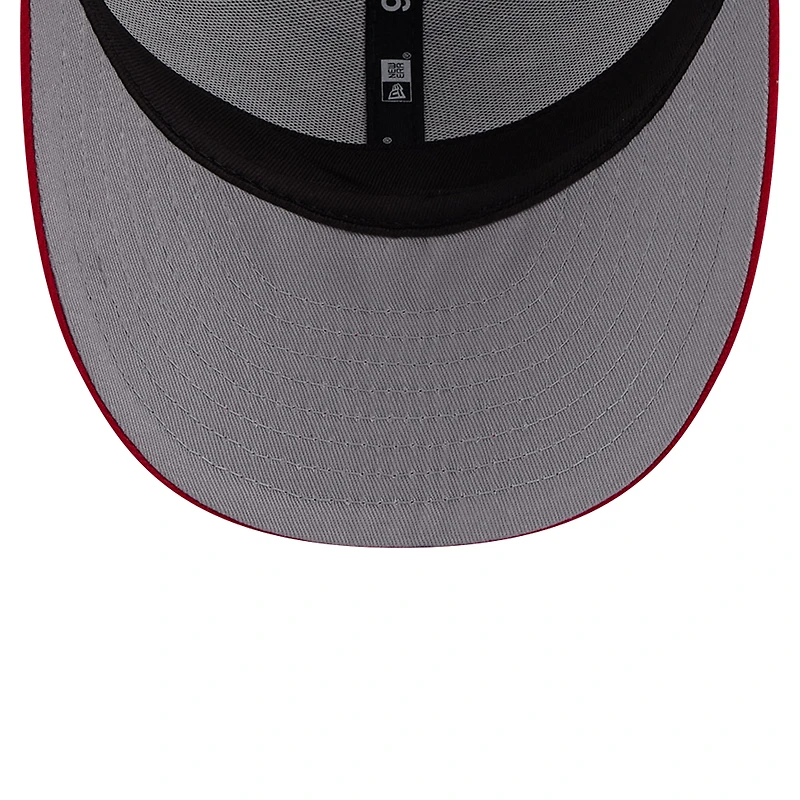 Casquette de camionneur Snapback 9FIFTY Royal Kansas Jayhawks Throwback Circle Patch New Era pour hommes