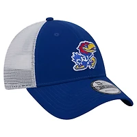 Men's New Era  Royal Kansas Jayhawks Trucker 9FORTY Adjustable Hat