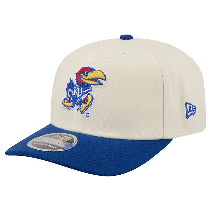 Men's New Era White/Royal Kansas Jayhawks America's 250th 9SEVENTY Adjustable Hat