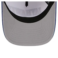 Men's New Era White/Royal Kansas Jayhawks Arch Two-Tone Rope 9FORTY A-Frame M-Crown Adjustable Hat