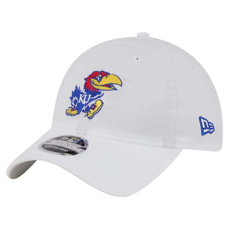 Casquette ajustable Active Ripstop 9TWENTY blanche des Kansas Jayhawks de New Era pour homme