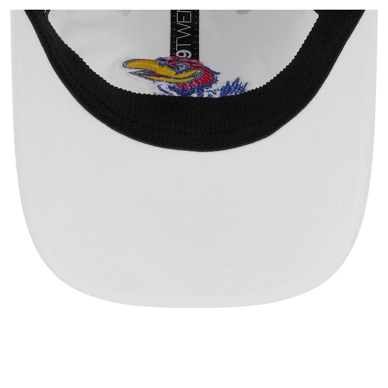Men's New Era White Kansas Jayhawks Active Ripstop 9TWENTY Adjustable Hat