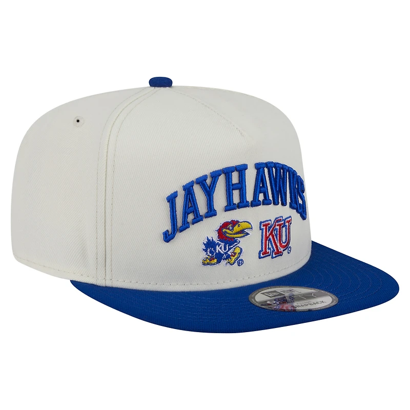 Casquette à visière plate blanche New Era Kansas Jayhawks 9FIFTY pour homme