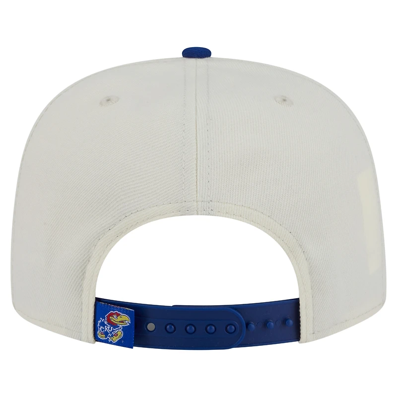 Men's New Era White Kansas Jayhawks Collegiate 9FIFTY A-Frame Snapback Hat