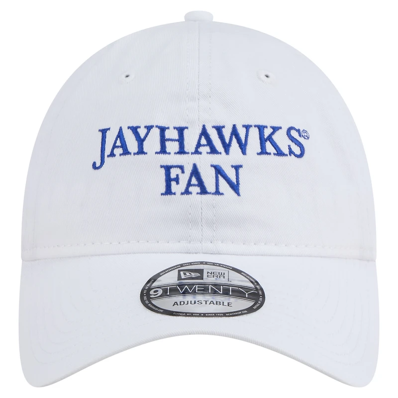 Men's New Era White Kansas Jayhawks Fan 9TWENTY Adjustable Hat