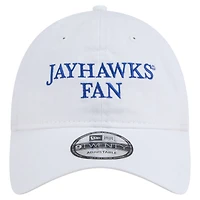Men's New Era White Kansas Jayhawks Fan 9TWENTY Adjustable Hat