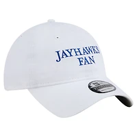 Casquette ajustable New Era blanche Kansas Jayhawks Fan 9TWENTY pour homme