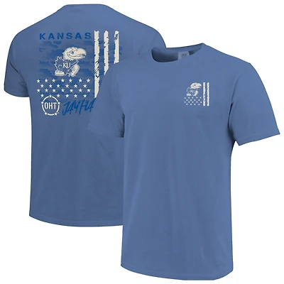 T-shirt homme Royal Kansas Jayhawks Comfort Colors OHT Camo Overlay