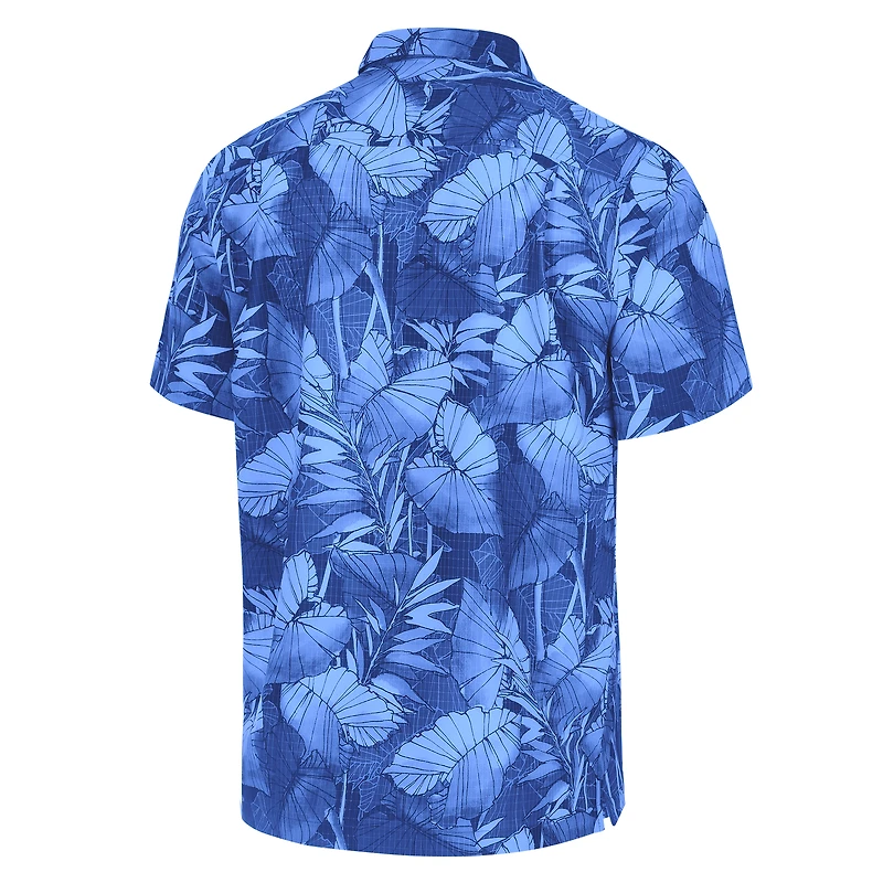 Men's Tommy Bahama Blue Kansas Jayhawks Coast Nuevo Fronds Button-Up Shirt