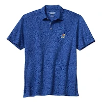 Men's Tommy Bahama  Royal Kansas Jayhawks IslandZone Wild Hibiscus Tri-Blend Polo