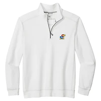 Veste mi-zip Tommy Bahama blanche pour homme des Kansas Jayhawks de Montego Bay