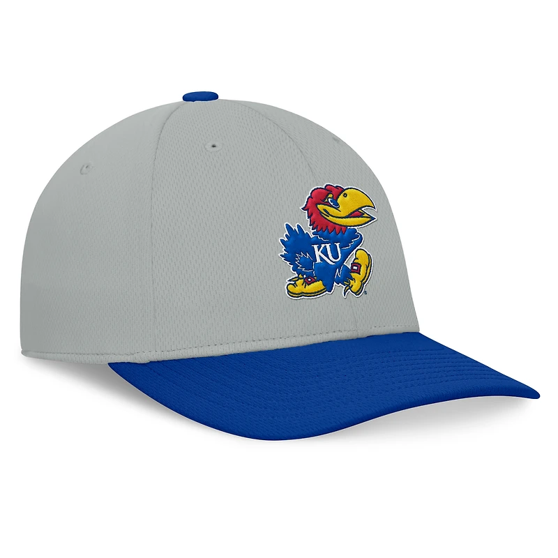 Casquette Mick Flex Top of the World pour hommes, gris/royal, Kansas Jayhawks