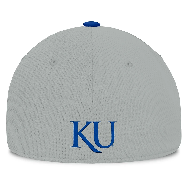 Casquette Mick Flex Top of the World pour hommes, gris/royal, Kansas Jayhawks