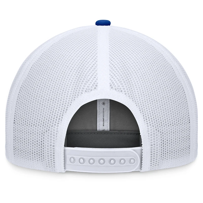 Casquette réglable Top of the World pour hommes, gris/Royal Kansas Jayhawks Rob Trucker