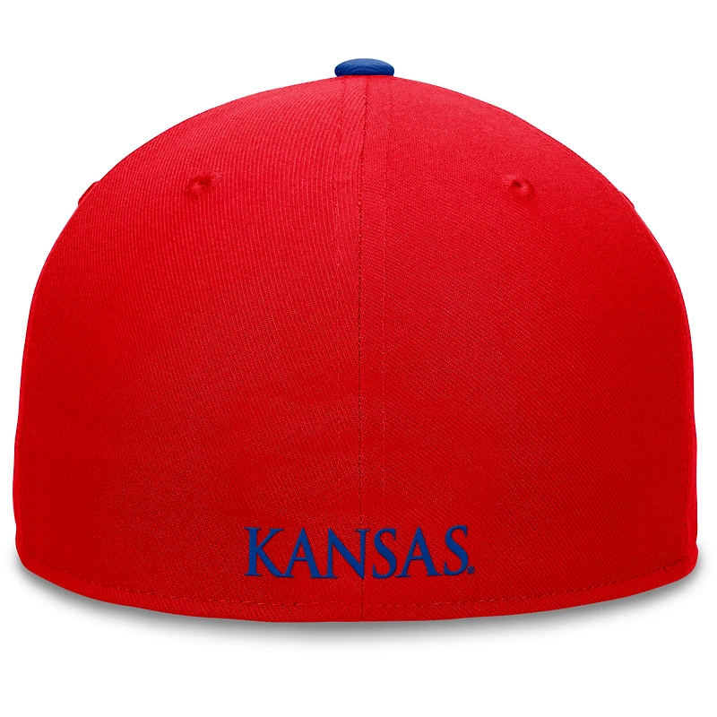 Men's Top of the World Red/Royal Kansas Jayhawks Rally Two-Tone Fitted Hat