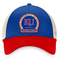 Casquette réglable de camionneur raffiné Top of the World Royal Kansas Jayhawks pour hommes
