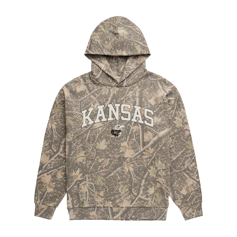 Men's Uscape Apparel  Camo Kansas Jayhawks Back Bay Fleece Hoodie