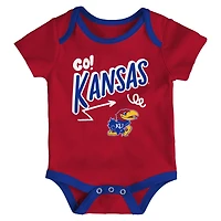 Newborn & Infant Outerstuff Kansas Jayhawks Three-Pack All Day Play Bodysuit Set