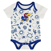 Ensemble de trois bodies pour nouveau-né et nourrisson Outerstuff Kansas Jayhawks toute la journée