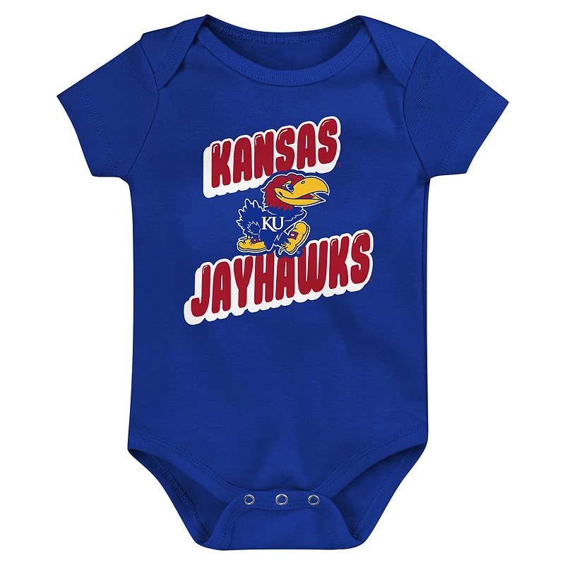 Lot de 3 bodies pour nouveau-né Royal Kansas Jayhawks Sunday Comics