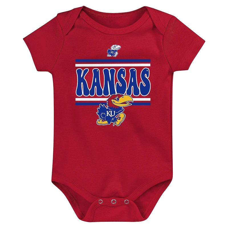 Lot de 3 bodies pour nouveau-né Royal Kansas Jayhawks Sunday Comics