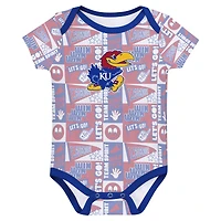 Lot de 3 bodies pour nouveau-né Royal Kansas Jayhawks Sunday Comics