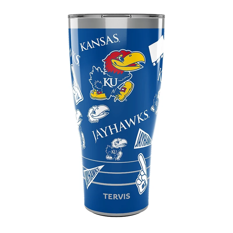 Gobelet Tervis Kansas Jayhawks de 30 oz avec couvercle coulissant