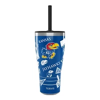 Gobelet Tervis Kansas Jayhawks de 30 oz avec couvercle à paille