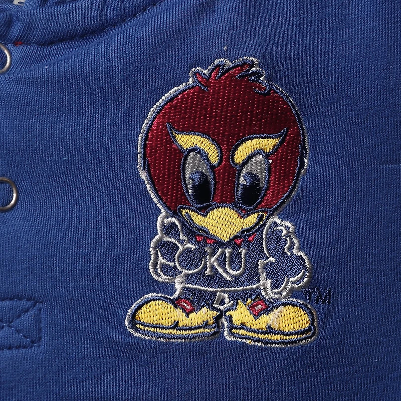 Ensemble sweat à capuche et pantalon de survêtement Colosseum Royal/Heathered Grey Kansas Jayhawks Poppies pour tout-petit