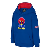 Sweat à capuche en polaire volumineux avec grand logo pour tout-petits, Colosseum Royal Kansas Jayhawks