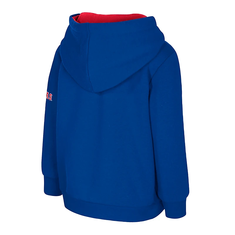 Sweat à capuche en polaire volumineux avec grand logo pour tout-petits, Colosseum Royal Kansas Jayhawks