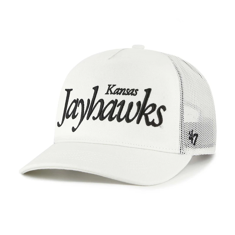 Unisex '47  Cream Kansas Jayhawks Foundation Script Adjustable Trucker Hat