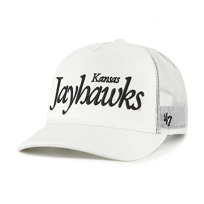 Unisex '47  Cream Kansas Jayhawks Foundation Script Adjustable Trucker Hat