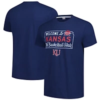 Unisex Charlie Hustle  Navy Kansas Jayhawks Basketball State Tri-Blend T-Shirt