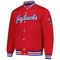 Veste universitaire unisexe à boutons-pression Charlie Hustle Red Kansas Jayhawks