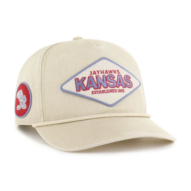 Casquette ajustable unisexe « 47 » crème Kansas Jayhawks Outdoorsmen Cairn Hitch
