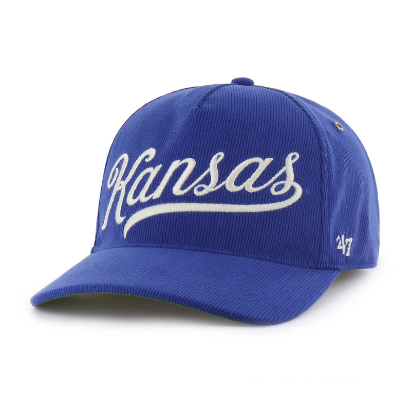 Casquette ajustable unisexe en velours côtelé Golden Age des Royal Kansas Jayhawks Collections '47