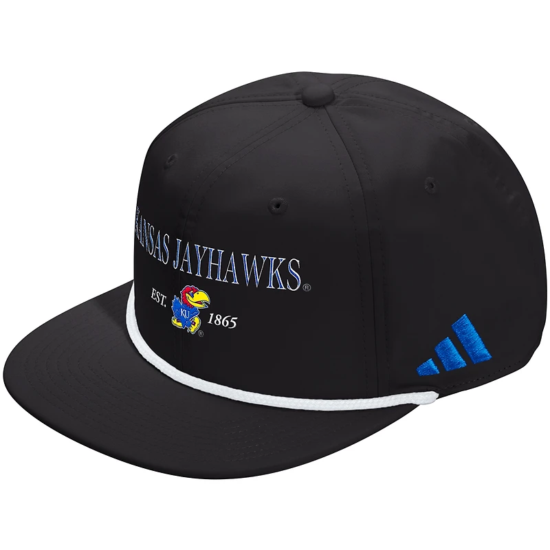 Unisex adidas  Black Kansas Jayhawks Seasonal Rope Adjustable Hat