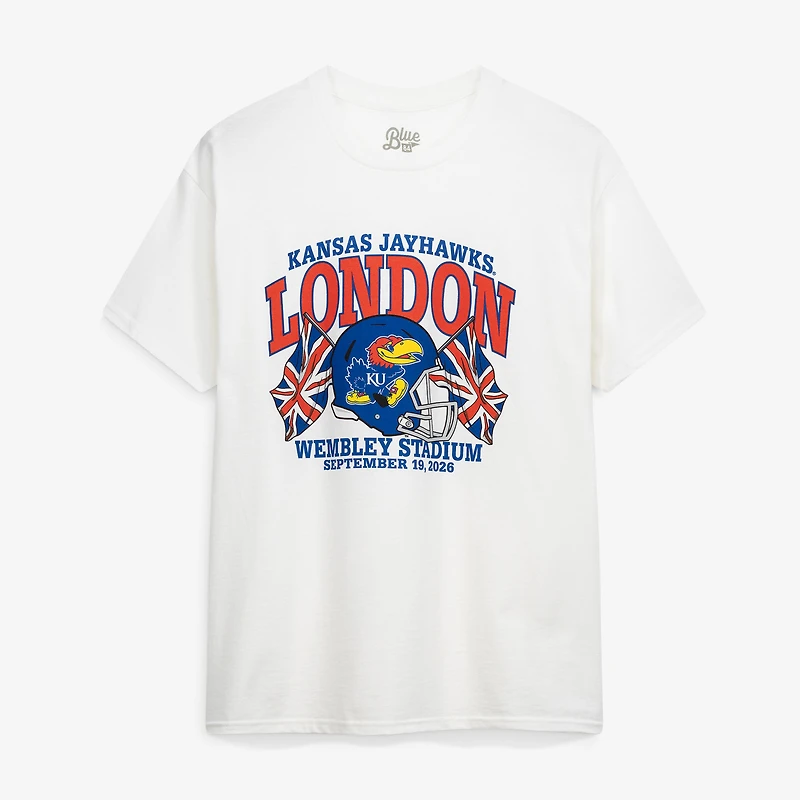 Unisex Blue 84 White Kansas Jayhawks 2026 Union Jack Classic T-Shirt