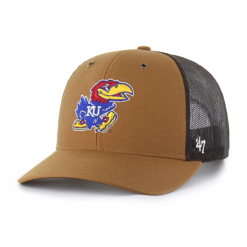 Unisex Carhartt x '47  Brown Kansas Jayhawks Trucker Adjustable Hat