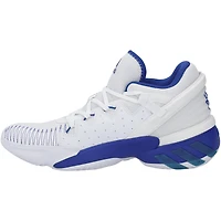 Chaussures Adidas Don 2 blanches et bleues de l'équipe des Kansas Jayhawks, fournies par le programme basketball - Pointure 9,5