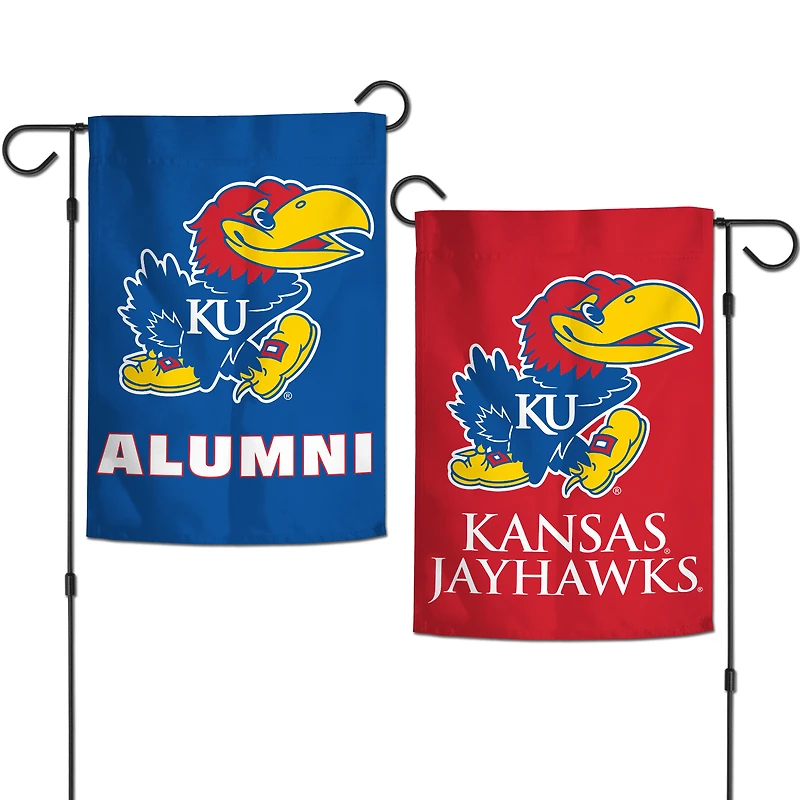 WinCraft Kansas Jayhawks Drapeau de jardin double face 30,5 x 45,7 cm