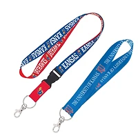 WinCraft Kansas Jayhawks Lot de 2 cordons avec boucle amovible et sangle pour clés